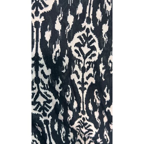 Wide Leg Cropped Pants Elastic Waist Black Aztec Flowing Boho Chic DASH SZ L - Picture 4 of 7